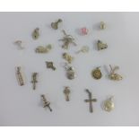 Twenty various silver charms (20)