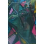 John Updyke Abstract Face, pastel, in glazed frame, 38 x 60cm