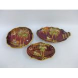 Three Carlton Ware Rouge Royale Weeping Willow pattern dishes (3)