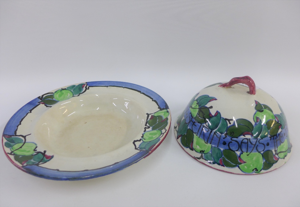 Bough Scottish pottery muffin dish and cover with handpainted motto 'the Beggar wife ta me its gey - Image 3 of 4