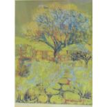 Joanna Wright Welsh Tree Screen print, signed in pencil and dated '84, No 6/10 in glazed frame, 25 x