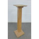 An oak pedestal 68cm high