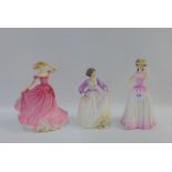 Royal Doulton figures Happy Birthday HN421, Ashley HN3420 and Ellen Lady of the Year 1997 HN3992