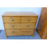 19th century satinwood chest, the rectangular top with moulded edge and rounded corners, above two