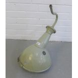 A vintage green enamel Warehouse Spotlight, diameter 32cm approx