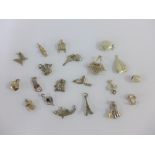 Twenty various silver charms (20)