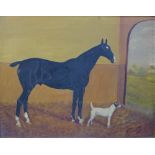 W. Armstrong, Horse and Terrier, Oil on canvas, signed and framed, 54 x 42cm