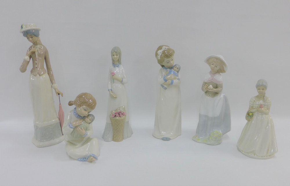 Collection of six miscellaneous Spanish pottery and porcelain figurines (6)