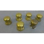 Collection of architectural salvage brass door knob handles (6)