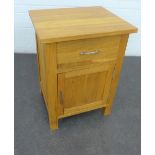 Contemporary light oak bedside cabinet, 62 x 49 x 41cm