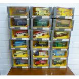 Eighteen boxed Corgi Classic vehicles to include Bedford type OB coach,etc, new old stock (18)