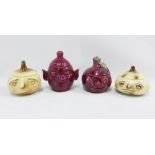 Two Sylvac Beetroot pots with covers and two Sylvac Onions pots, (4)