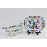 Japan Opaque China pearlware basket and stand (2)