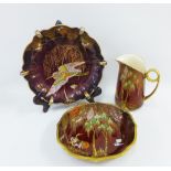 A collection of Carlton Ware Weeping Willow pattern Rouge Royale to include a jug and bowl