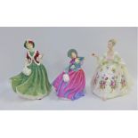 Three Royal Doulton figures to include Christmas Day 2000, HN4242, Diana HN2468 & Autumn Breeze