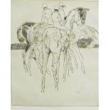 John Copley, (1875 - 1950) Three race horses, Etching, singed in pencil, in glazed frame, 24 x 30cm