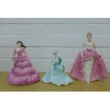 Three Coalport figures to include two Ladies of Fashion and one Millennium Debut (3)