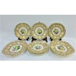 W. Adams & Sons handpainted botanical pattern dessert service comprising two serving dishes and