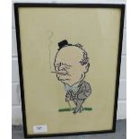 Early 20th Century Winston Churchill needlework panel, in glazed frame, 26 x 36cm