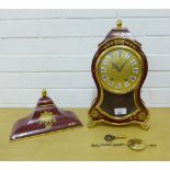 Eluxa brass mantle clock 36 x 21cm