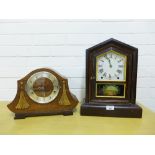 Westminster chiming mantle clock and an American wall clock tallest 40cm (2)