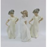 Three Nao female figures, with printed backstamps, tallest 22cm (3)