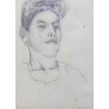 Early 20th Century School, head and Shoulders pencil sketch of a man, dated 11/01/18, in glazed