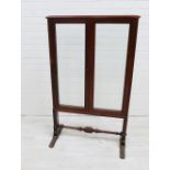 19th century mahogany framed glass screen, 123 x 76cm