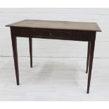 19th century mahogany side table with a frieze drawers and square tapering legs, 72 x 94cm