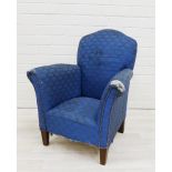 Early 20th century Child's blue upholstered armchair, 68 x 54cm