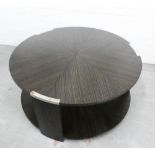 Julian Chichester Tribeca circular two tier coffee table, 46 x 100cm