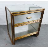 Julian Chichester mirrored verre eglomise Temple range bedside cabinet with single frieze drawer, 72