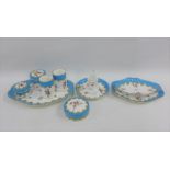 Collection of English porcelain dressing table wares (9)