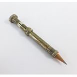 19th century Birmingham silver propelling pencil with a black hardstone seal to the terminal.