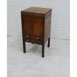 19th century mahogany wash stand with lift up top, pot cupboard and two drawers, 84 x 42cm