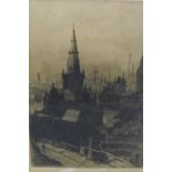 Susan F Crawford, Glasgow Cathedral. Etching, signed in pencil, in glazed frame with T&R Annan &