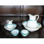 Staffordshire pottery toilet set (6)