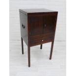 19th century mahogany wash stand with lift up top, pot cupboard and two long drawers, 90 x 46cm