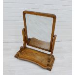 mahogany dressing table mirror with paw feet, 72 x 62cm