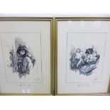 B. Nicholson, 'Home' and 'At Last' a pair of prints, in glazed gilt frames, sizes overall 29 x