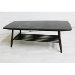 Ercol dark elm coffee table, 37 x 105cm