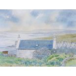 Mary Shearer, West yell, Limited Edition coloured print No 7/250, signed in pencil, in g lazed