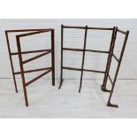 Two mahogany towel rails, (2)