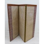 Early 20th century three fold dressing screen, 160 x 186cm