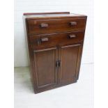 Early 20th century ledgeback cupboard, 124 x 84cm