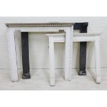 Three painted wooden fire surrounds (3) (a/f)