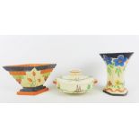 Collection of Art Deco pottery to include Royal Staffordshire serving dish and cover, Arthur Woods