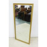 Rectangular gilt framed wall mirror, 155 x 70cm