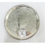 George IV silver salver, Marshall & Sons, Glasgow 1824, of circular outline with chased foliate