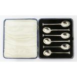 Set of six silver teaspoons, Birmingham 1939, in blue fitted case (6)